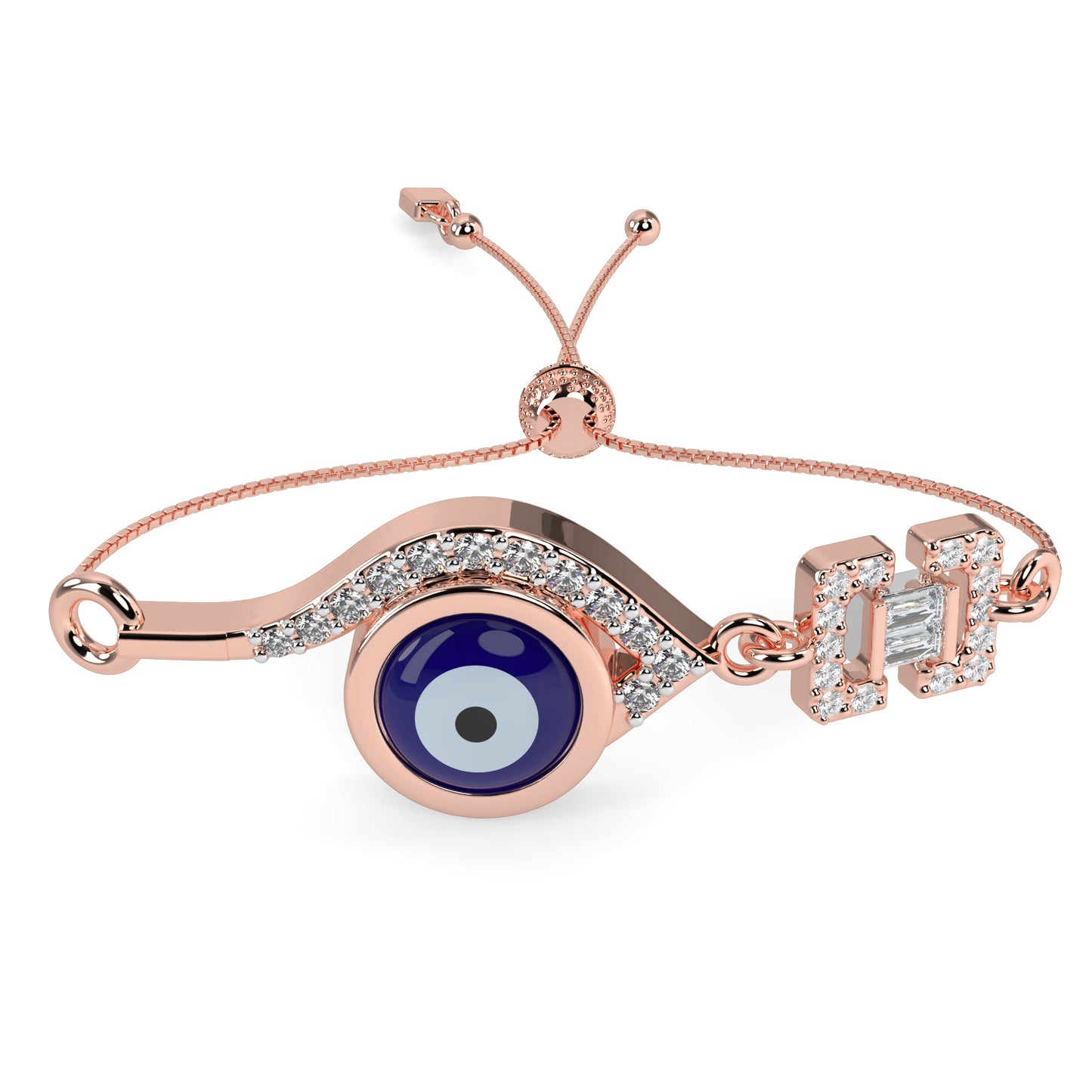 Evil Eye Tassel Diamond Bracelet