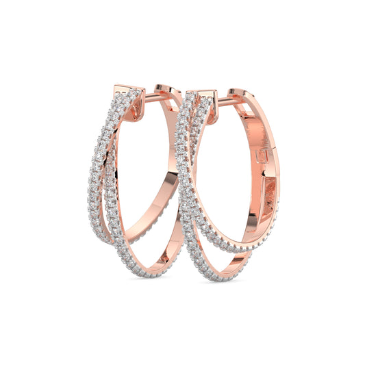 Double Row Hoop Huggies Earrings