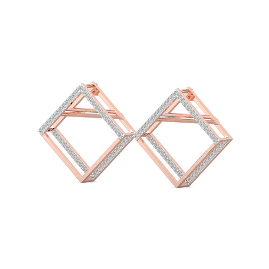 Cube Diamond Earrings