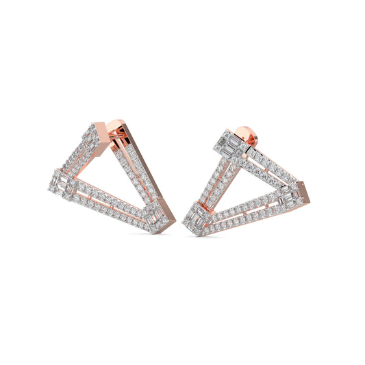 Angular Gold Triangle Earrings