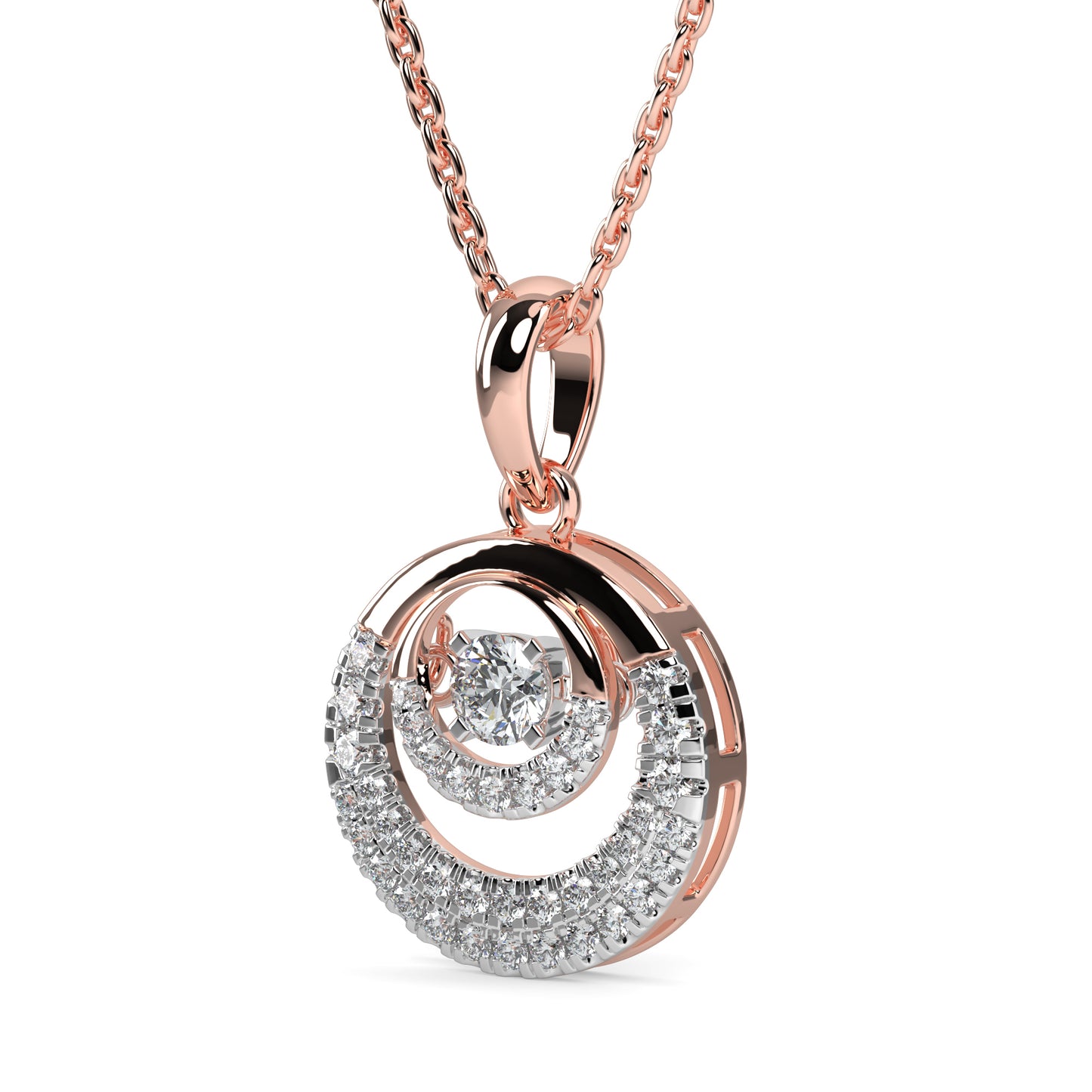 Orbit Diamond Pendant Necklace