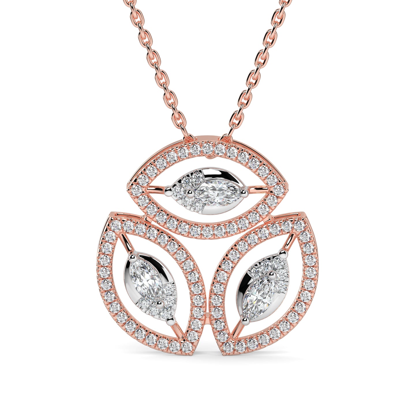 Triple Bloom Pendant Necklace