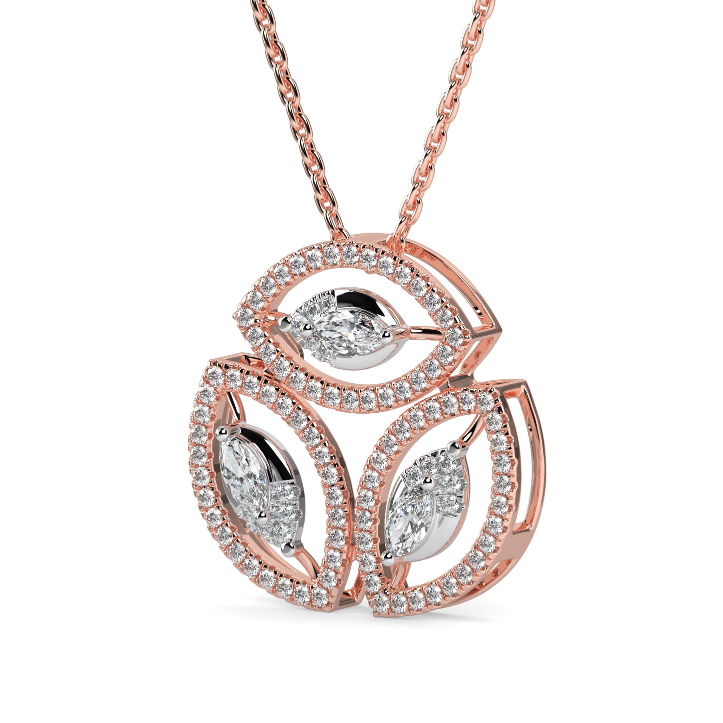 Triple Bloom Pendant Necklace