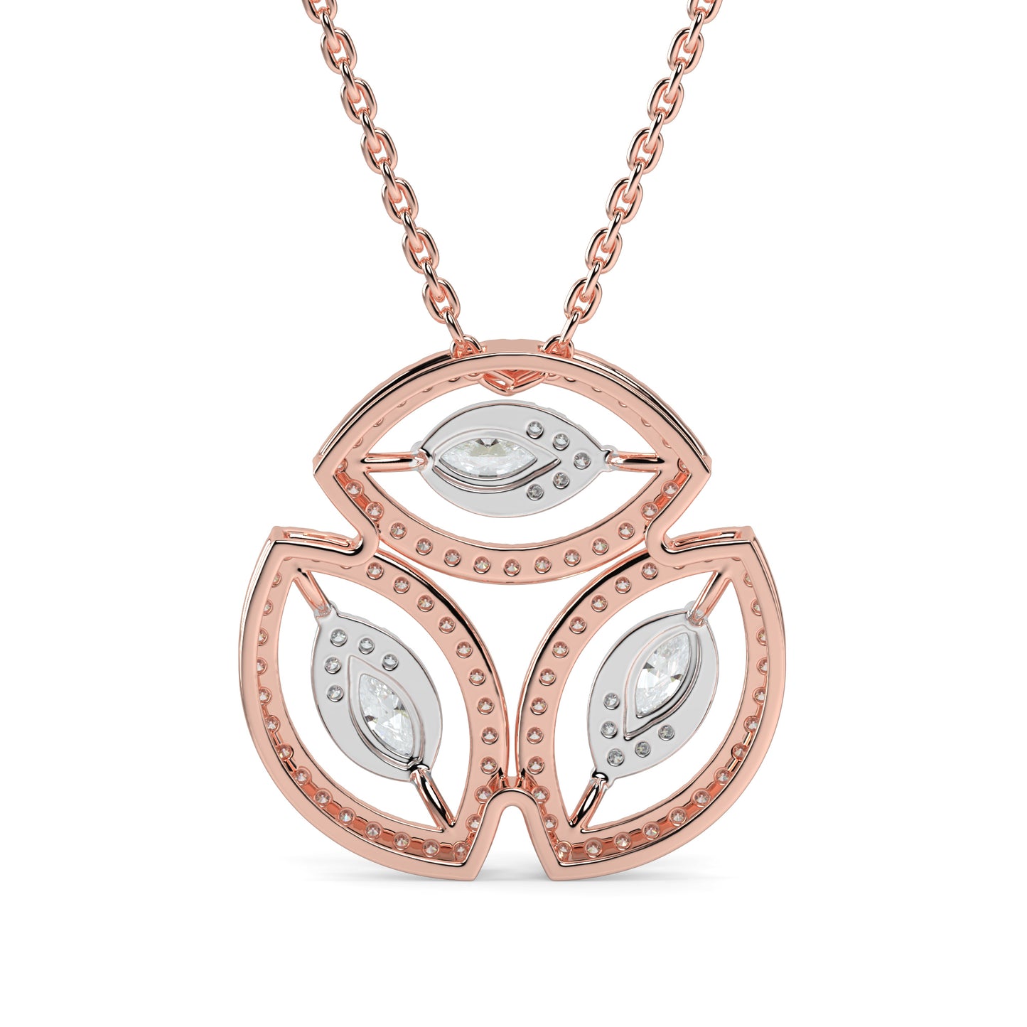 Triple Bloom Pendant Necklace