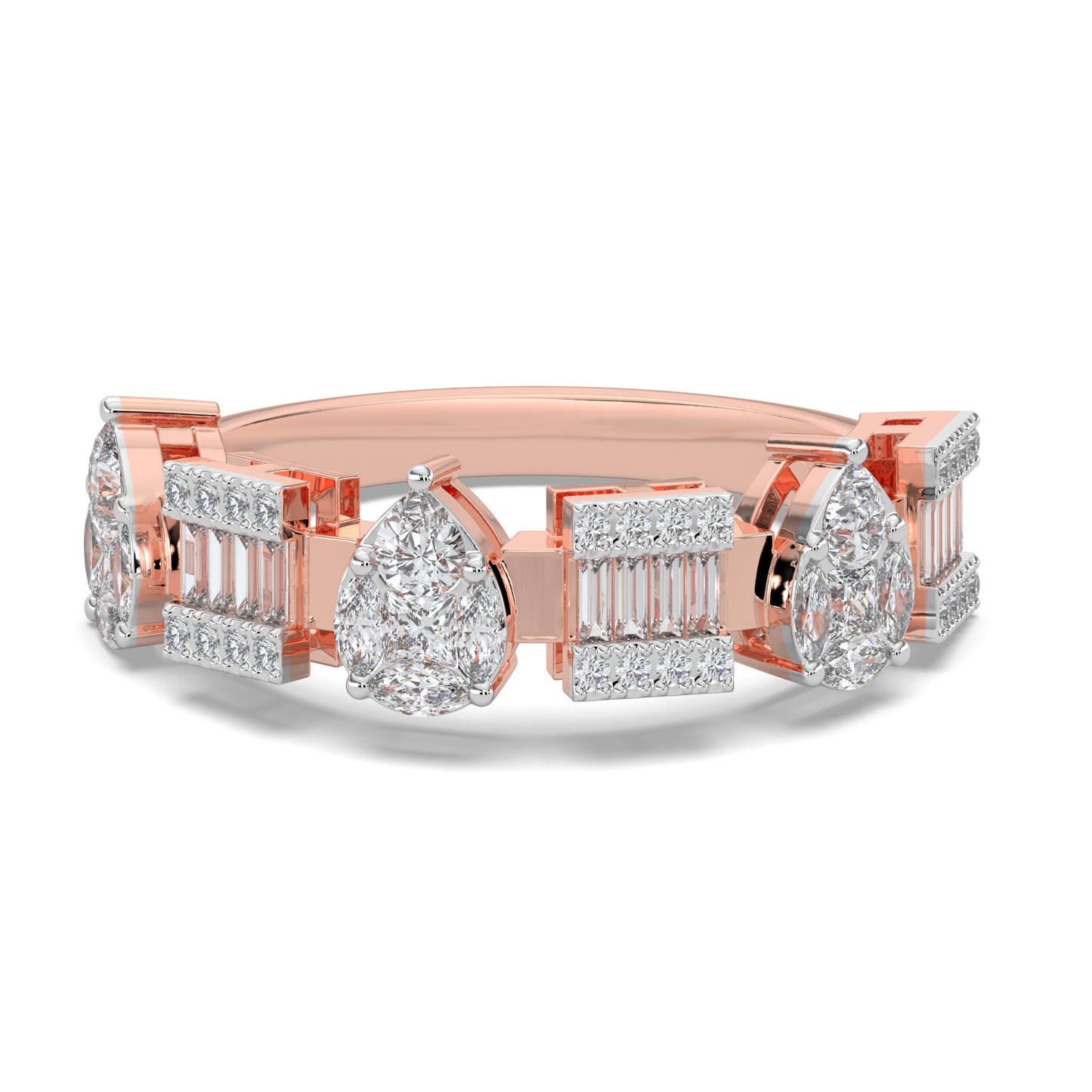 Pear Baguette Diamond Band Ring