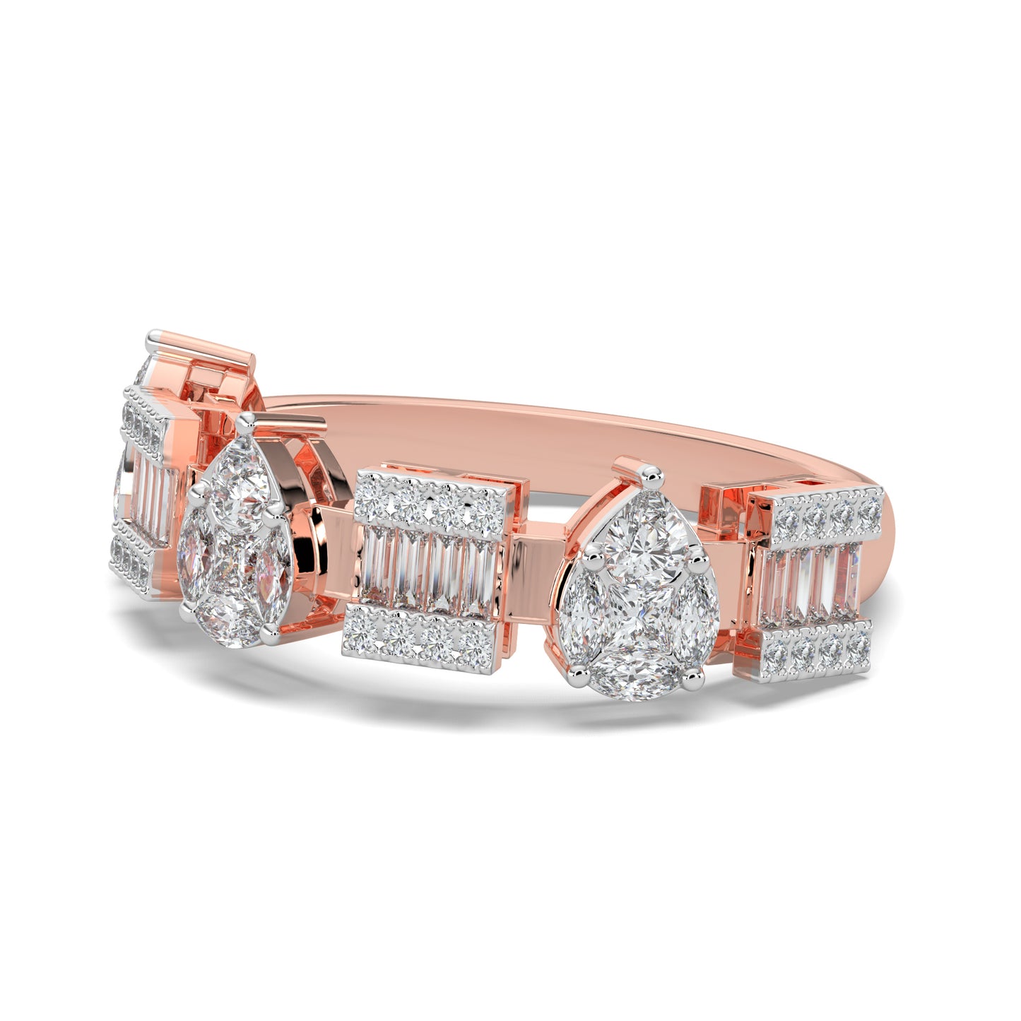 Pear Baguette Diamond Band Ring