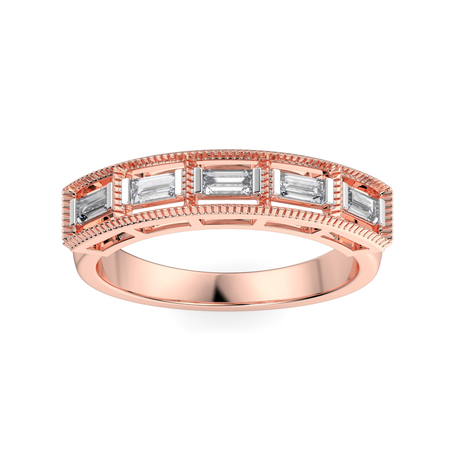 Baguette Diamond Eternity Band in 18kt Rose Gold