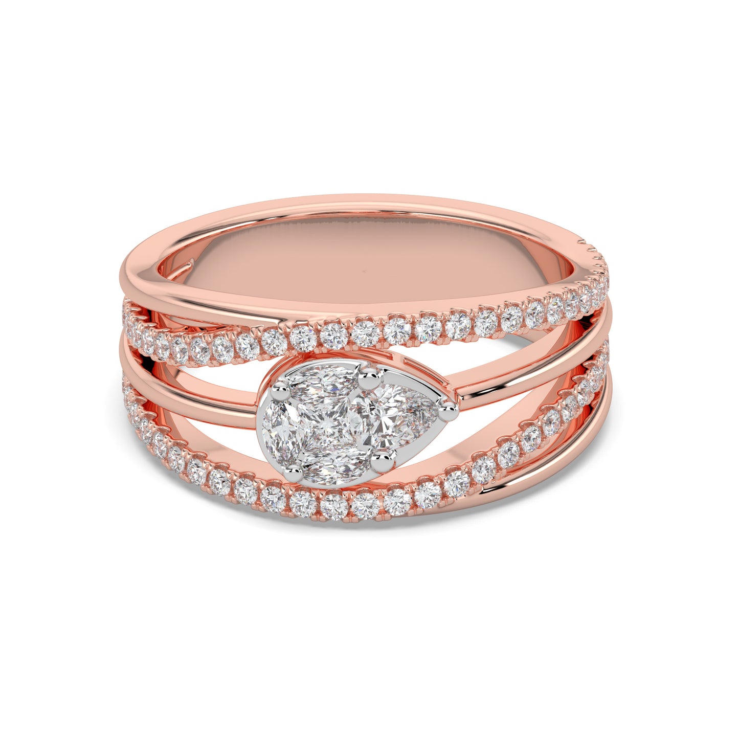 Diamond Crossover Ring