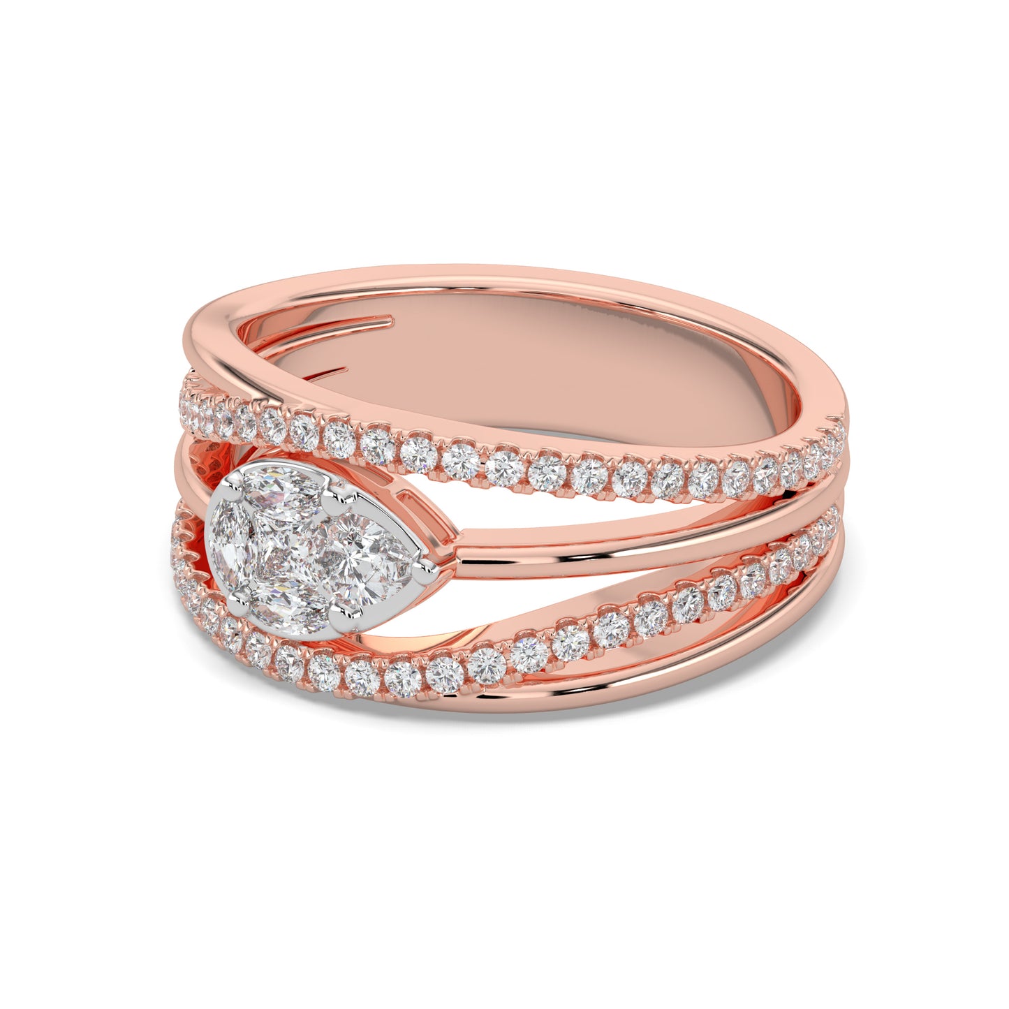 Diamond Crossover Ring