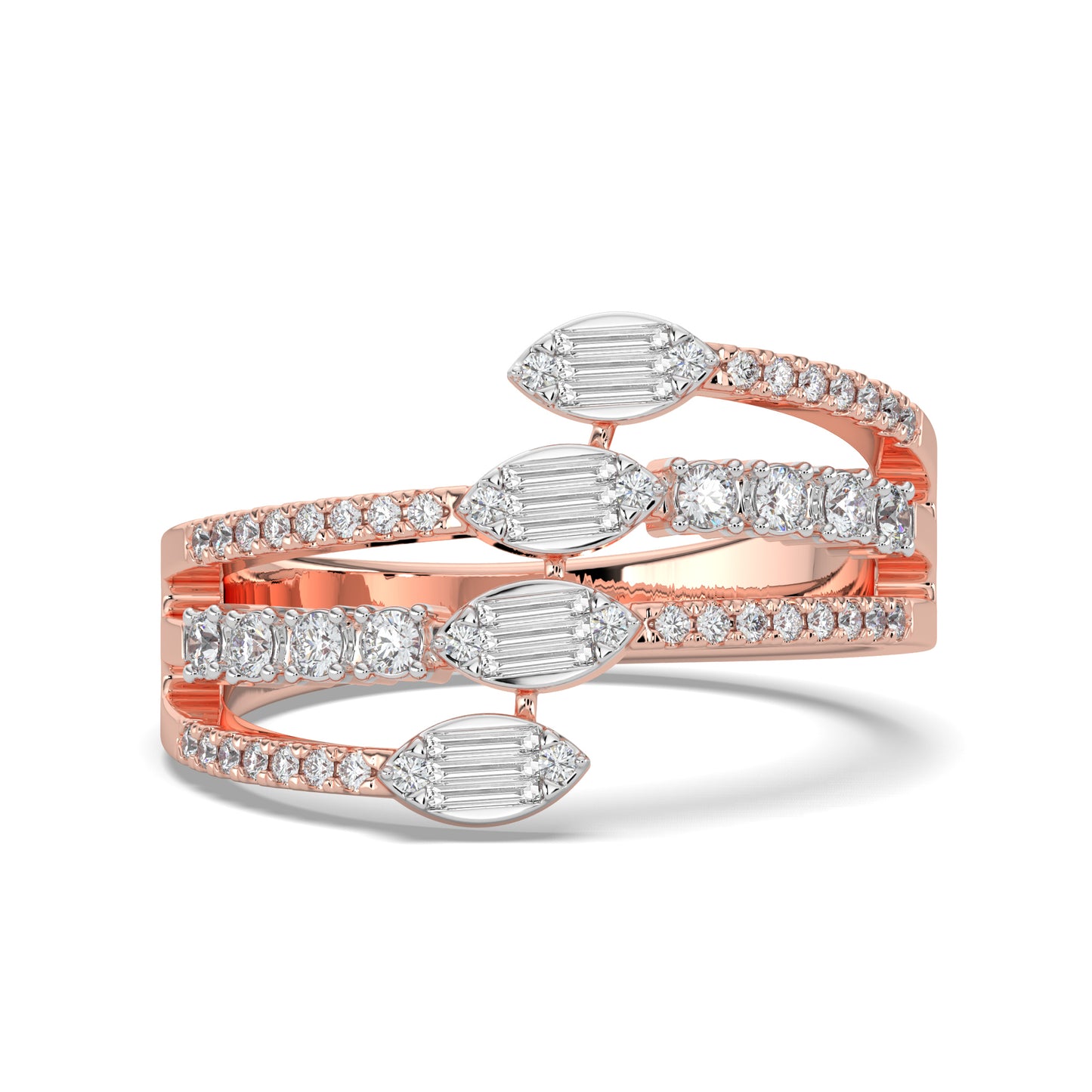 Multi Band Baguette Diamond Ring