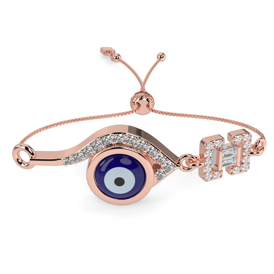 Evil Eye Tassel Diamond Bracelet