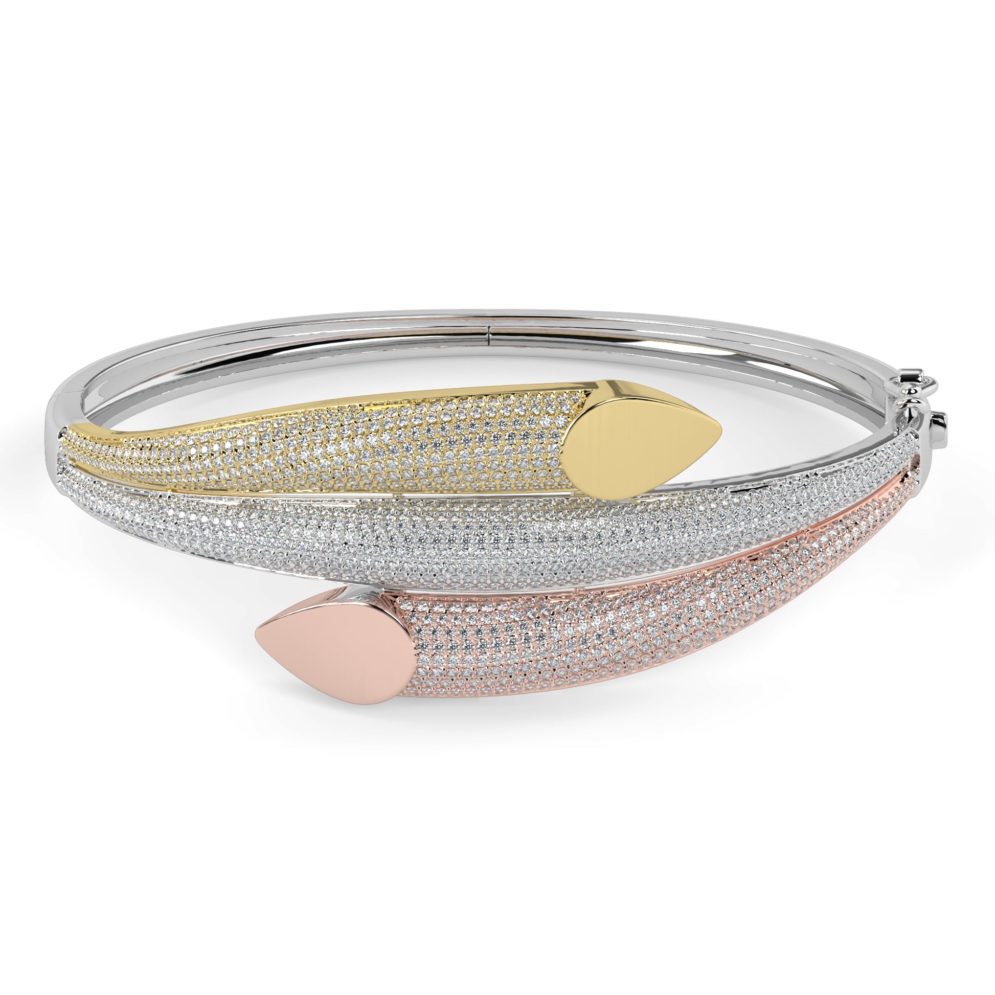 Tricolor Gold Diamond Bracelet – NK Jewels - Main Image