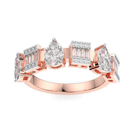 Pear Baguette Diamond Band Ring
