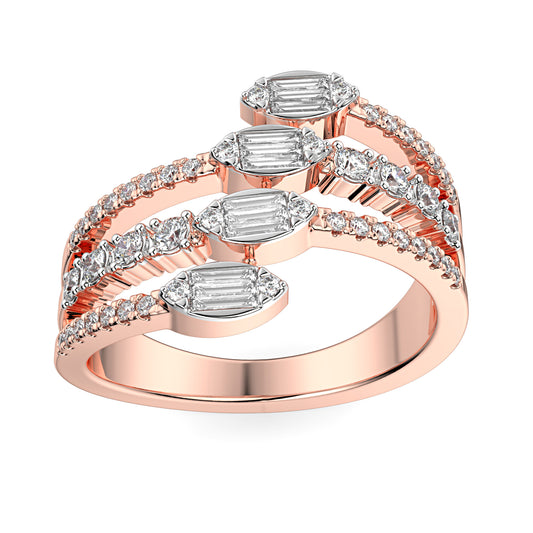 Multi Band Baguette Diamond Ring